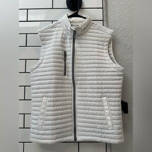 johnnie-O Crosswind Quilted Performance Vest White size M